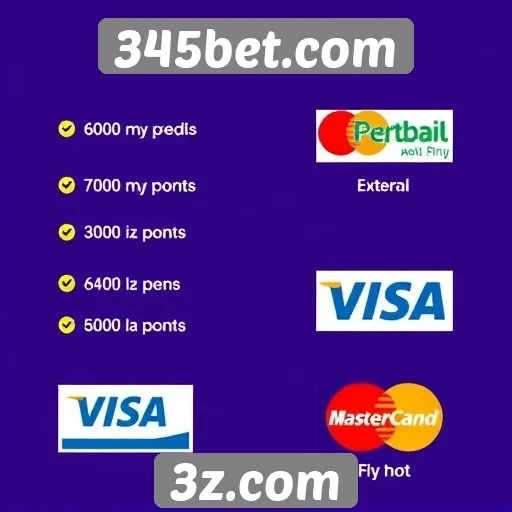 Métodos de pagamento disponíveis no 345bet.com